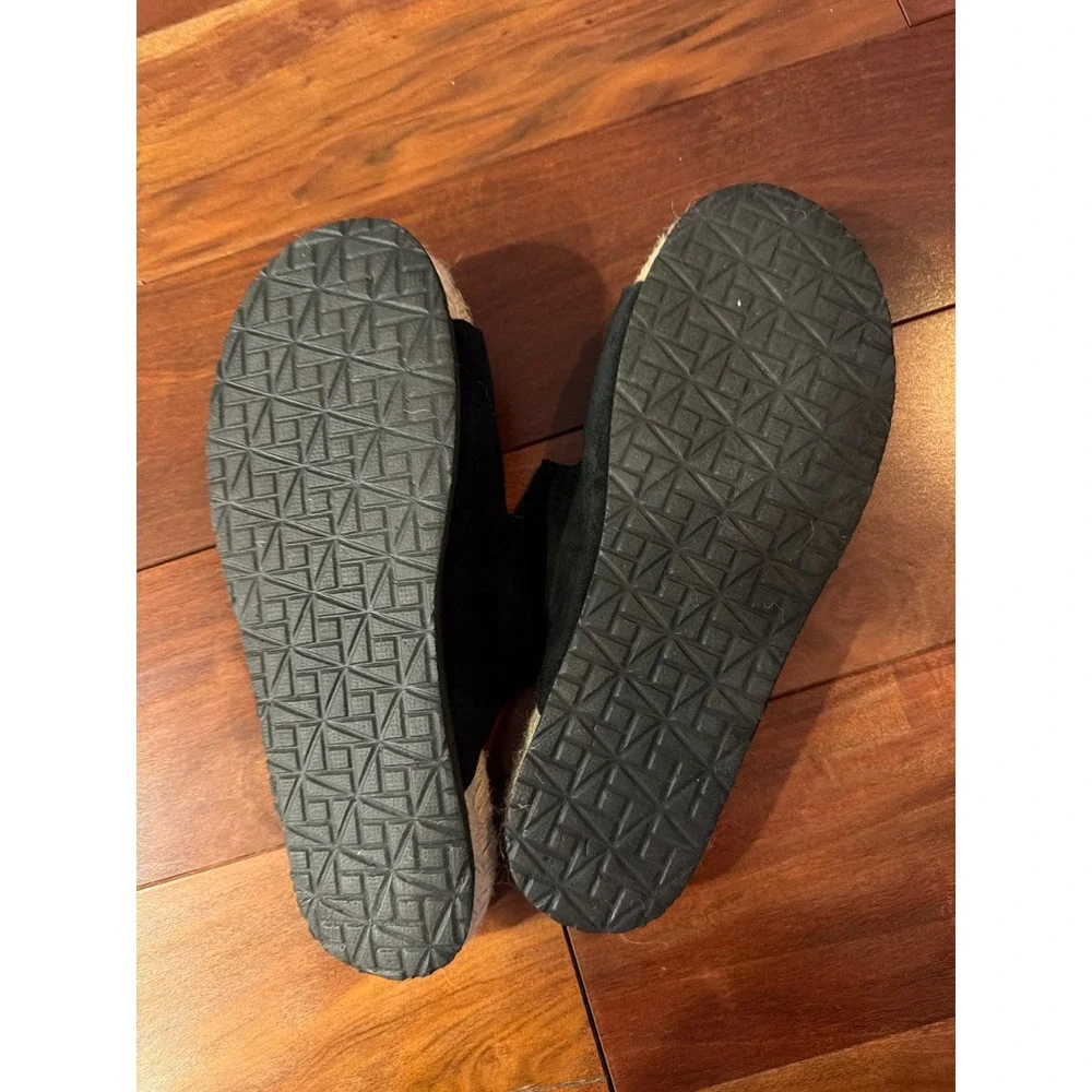 Haute Hippie Style Black Suede Espadrille Buckle Slide Sandals Womens 9M NIKKU